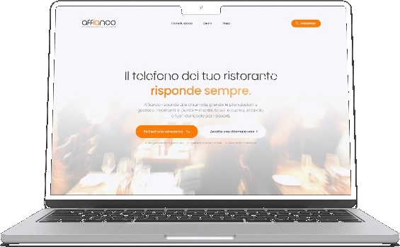 Mockup del sito Affianco